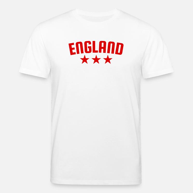 England 3 Sterne Design Rot - Stanley/Stella Unisex Bio-T-Shirt CREATOR - Weiß