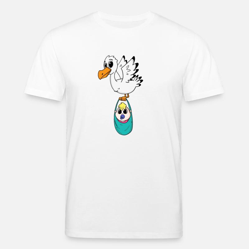 Oiseau avec grossesse de bébé - T-shirt bio CREATOR Stanley/Stella Unisexe - blanc