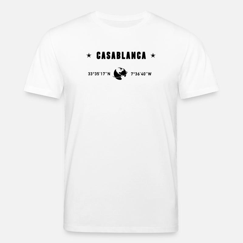 Casablanca Maroc Coordonnées Planète Terre - T-shirt bio CREATOR Stanley/Stella Unisexe - blanc