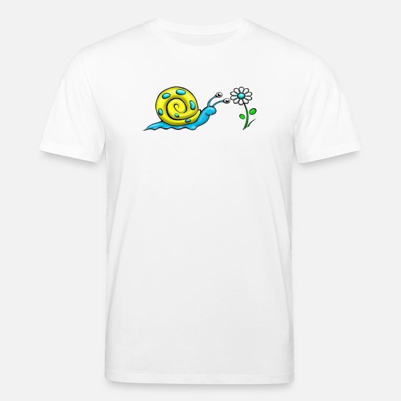 Schnecke mit Blume - Stanley/Stella Unisex Bio-T-Shirt CREATOR  - Weiß