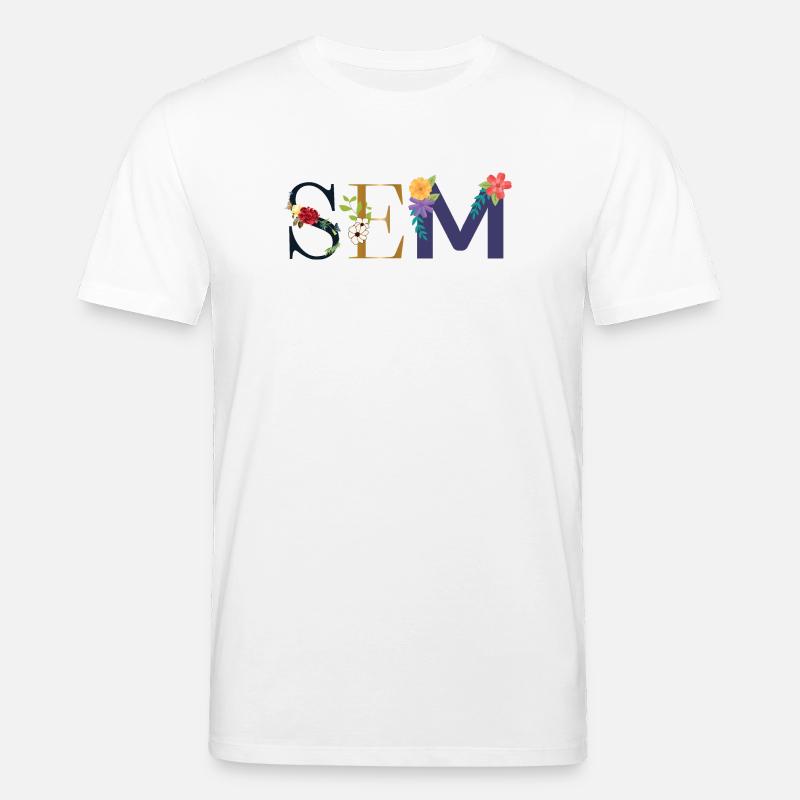 SEM Name mit Blumen geschmückt - Stanley/Stella Unisex Bio-T-Shirt CREATOR  - Weiß
