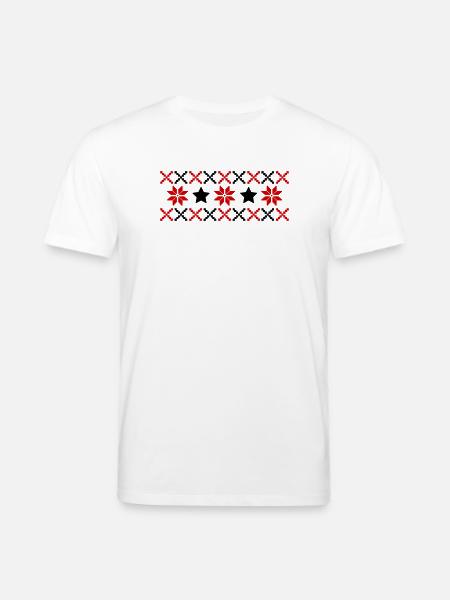 Norwegian Pattern Winter - Stanley/Stella CREATOR Unisex Organic T-Shirt - white