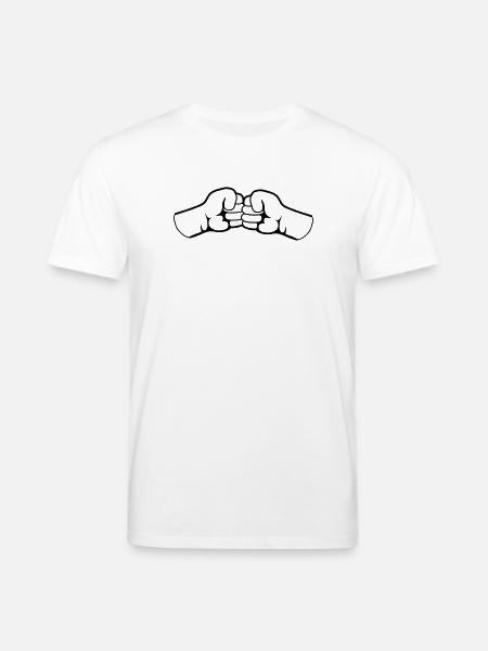 2 Bro Knytnæve knyttede næver venner hold hilsen - Stanley/Stella CREATOR økologisk unisex-T-shirt - hvid