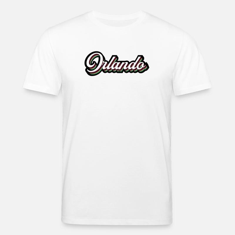 Orlando Rainbow Script - Stanley/Stella CREATOR Unisex Organic T-Shirt - white
