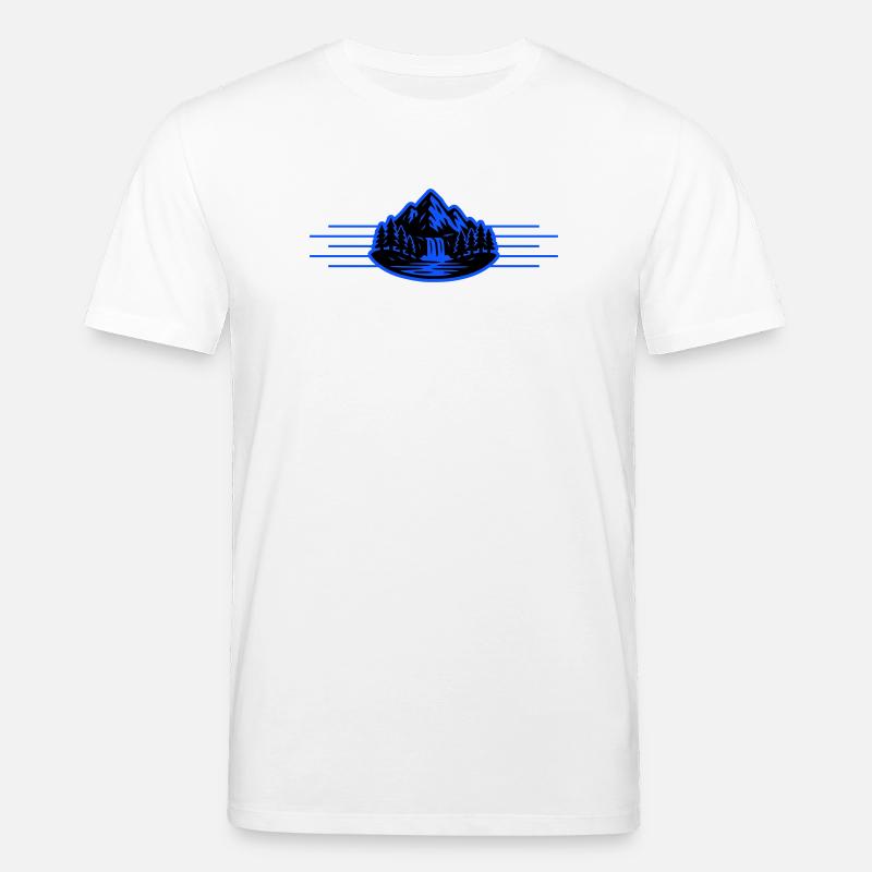Berge Landschaft Wald Wasserfall - Stanley/Stella Unisex Bio-T-Shirt CREATOR  - Weiß