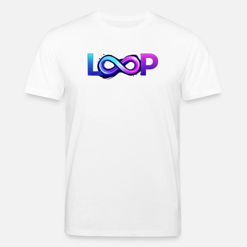 Neon Loop Unendlichkeit - Stanley/Stella Unisex Bio-T-Shirt CREATOR  - Weiß