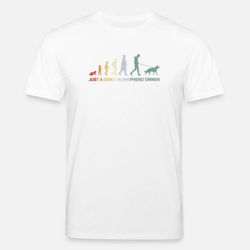 Propriétaire d’un berger allemand Evolution - T-shirt bio CREATOR Stanley/Stella Unisexe - blanc