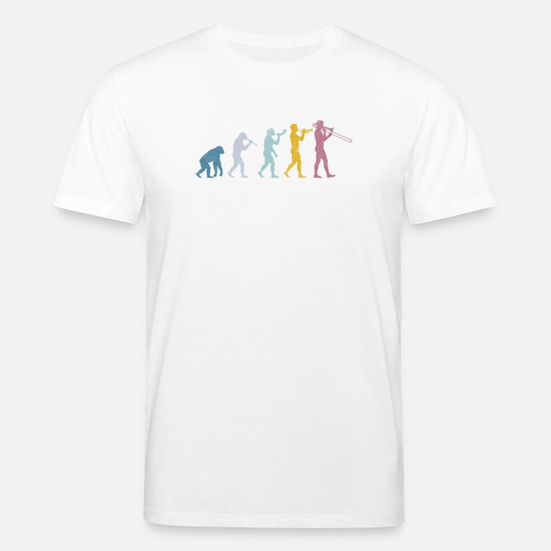 Évolution du trombone - T-shirt bio CREATOR Stanley/Stella Unisexe - blanc