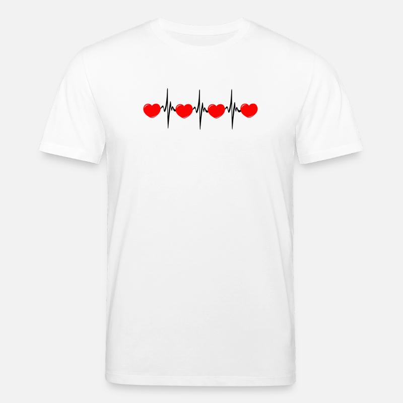 Herzfrequenz hartes rotes Cardio-EKG - Stanley/Stella Unisex Bio-T-Shirt CREATOR  - Weiß