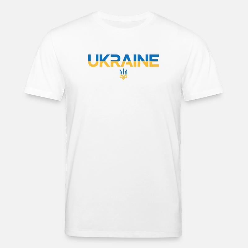 Drapeau de l’Ukraine Trident Emblem Art - T-shirt bio CREATOR Stanley/Stella Unisexe - blanc