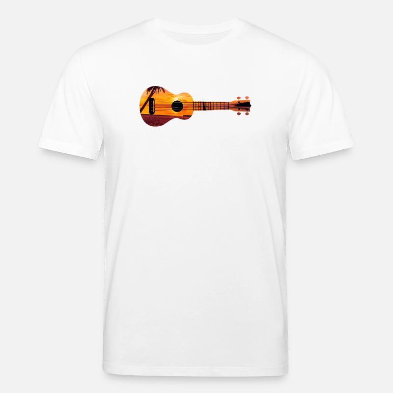 Hawaiian Ukulele Uke Beach Sunset - Stanley/Stella Unisex Bio-T-Shirt CREATOR  - Weiß