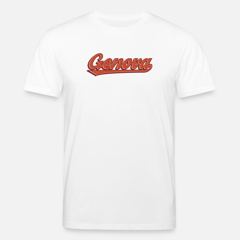 Genova Retro Schriftzug Logo - Stanley/Stella Unisex Bio-T-Shirt CREATOR - Weiß