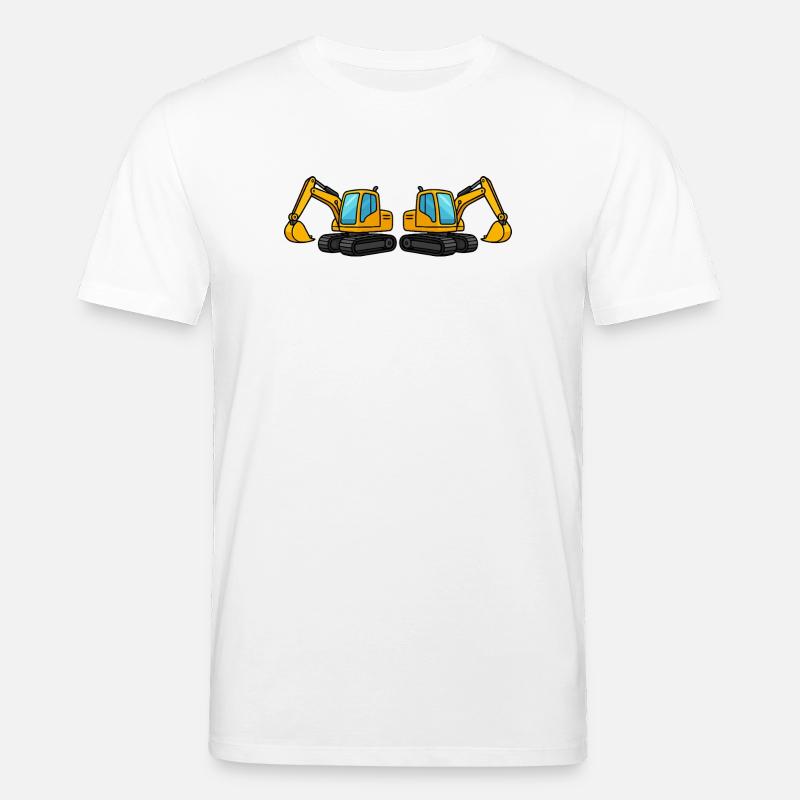 Silhouette de machine de construction double - T-shirt bio CREATOR Stanley/Stella Unisexe - blanc