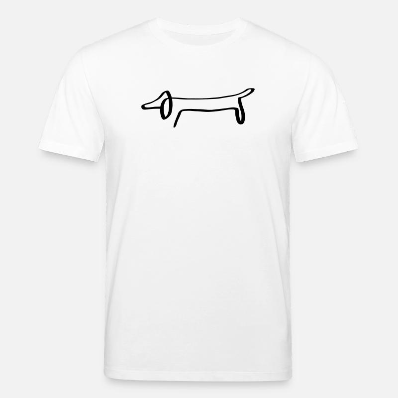 Linien Dackel - Stanley/Stella Unisex Bio-T-Shirt CREATOR  - Weiß