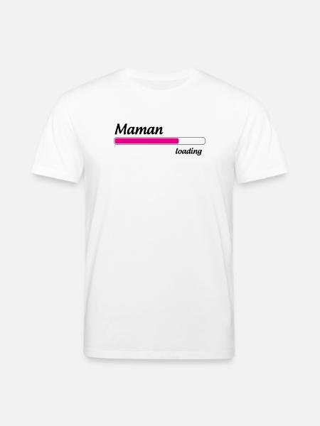 Mom loading... Please Wait - Mother-to-be - Stanley/Stella CREATOR Unisex Organic T-Shirt - white