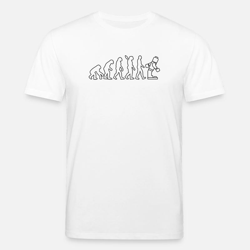 Clamping Brick Evolution Humanity Studded Brick - Stanley/Stella CREATOR Unisex Organic T-Shirt - white