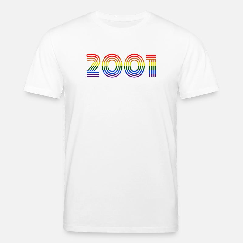 Retro Regenbogen 2001 Design - Stanley/Stella Unisex Bio-T-Shirt CREATOR  - Weiß
