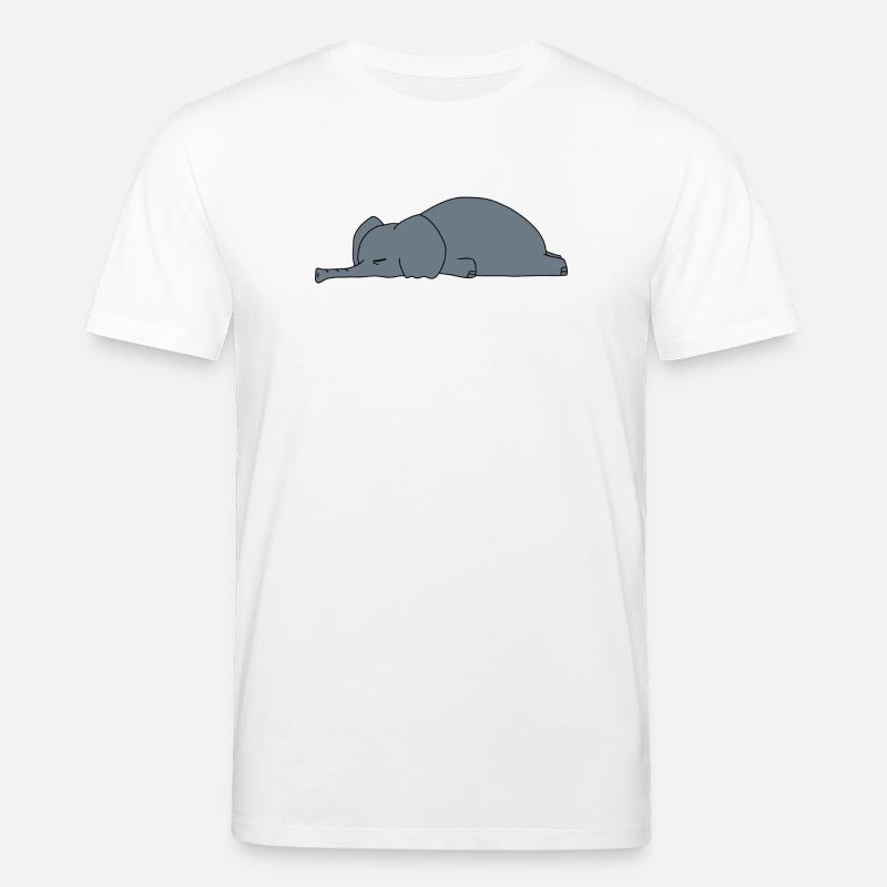 Fauler Elefant Schlaft Lustiger Sarkasmus Tierdesign - Stanley/Stella Unisex Bio-T-Shirt CREATOR  - Weiß