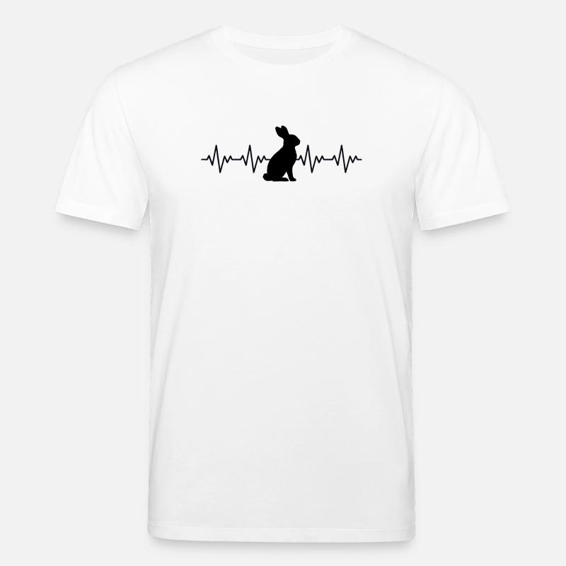 Rabbit Rabbit ECG Heartbeat - T-shirt bio CREATOR Stanley/Stella Unisexe - blanc