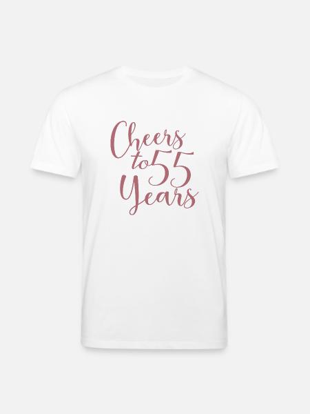 Proost op 55 jaar 55e verjaardag - Stanley/Stella Uniseks bio-T-Shirt CREATOR  - wit