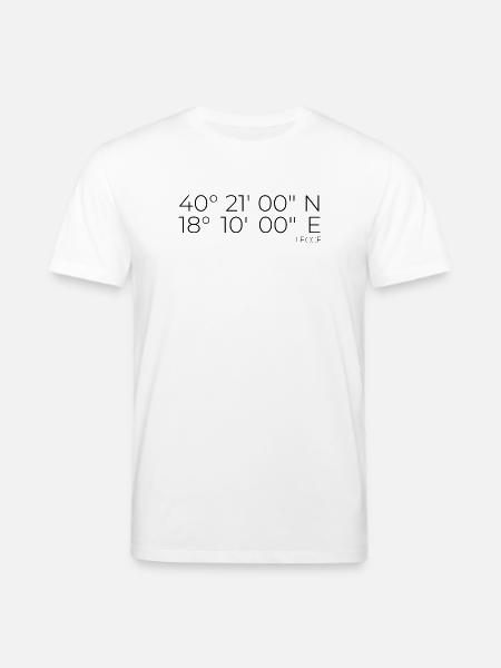 Koordinaten Lecce Apulien Italien - Stanley/Stella Unisex Bio-T-Shirt CREATOR  - Weiß