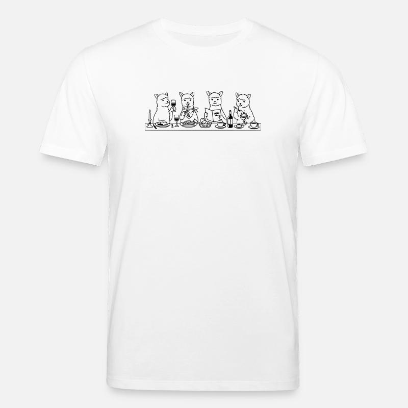 Dining Alpakas Line Art - Stanley/Stella Unisex Bio-T-Shirt CREATOR  - Weiß