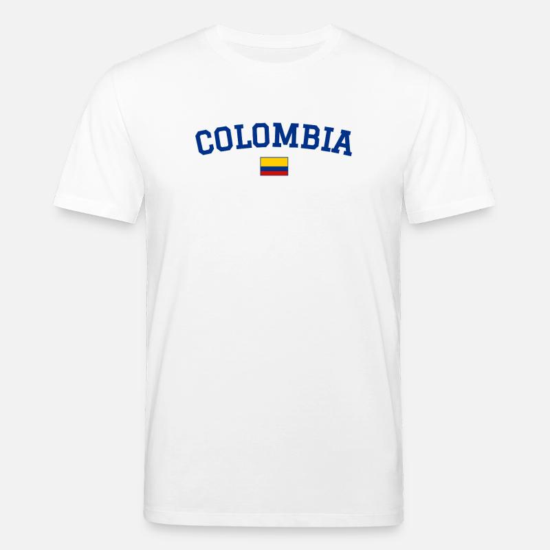 Drapeau de la Colombie Bleu - T-shirt bio CREATOR Stanley/Stella Unisexe - blanc