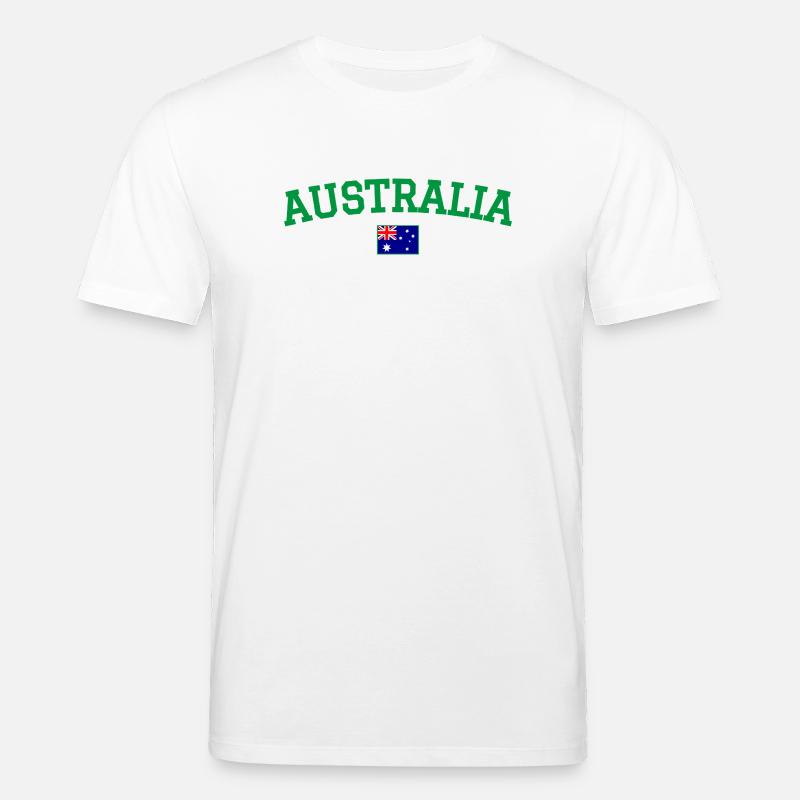 Drapeau de design australien vert - T-shirt bio CREATOR Stanley/Stella Unisexe - blanc