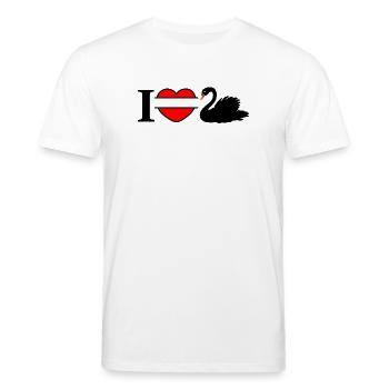 Ich liebe meinen schwarzen Schwan - Stanley/Stella Unisex Bio-T-Shirt CREATOR  - Weiß - Vorne - Alina (178cm) & Michal (187cm)