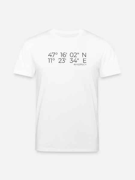 Coordinates Innsbruck, Austria - Stanley/Stella CREATOR Unisex Organic T-Shirt - white