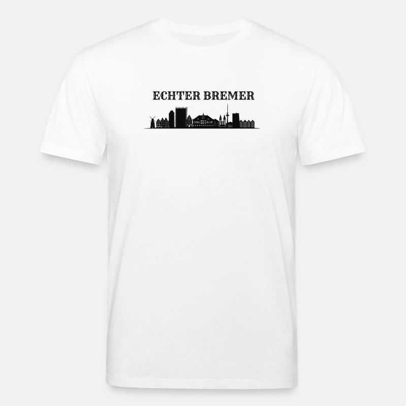 Echter Bremer Skyline Silhouette - Stanley/Stella Unisex Bio-T-Shirt CREATOR  - Weiß