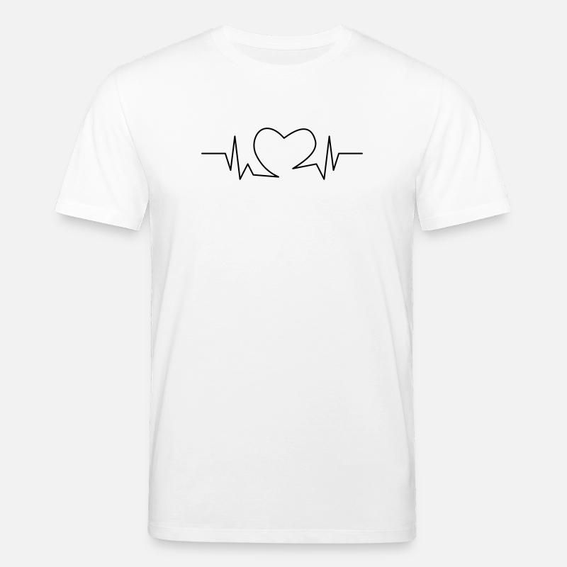 Herzschlag Herz - Stanley/Stella Unisex Bio-T-Shirt CREATOR  - Weiß