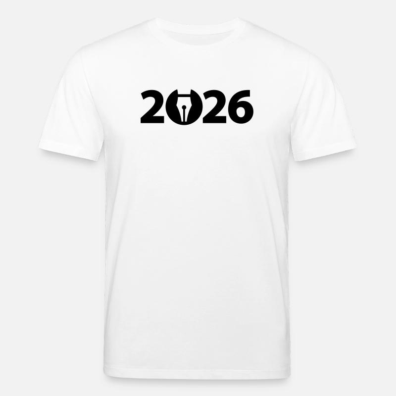 Écrivain 2026, Poète 2026, Stylo-plume 2026 - T-shirt bio CREATOR Stanley/Stella Unisexe - blanc