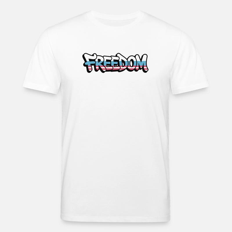 Freedom Typografie Statement Design - Stanley/Stella Unisex Bio-T-Shirt CREATOR - Weiß