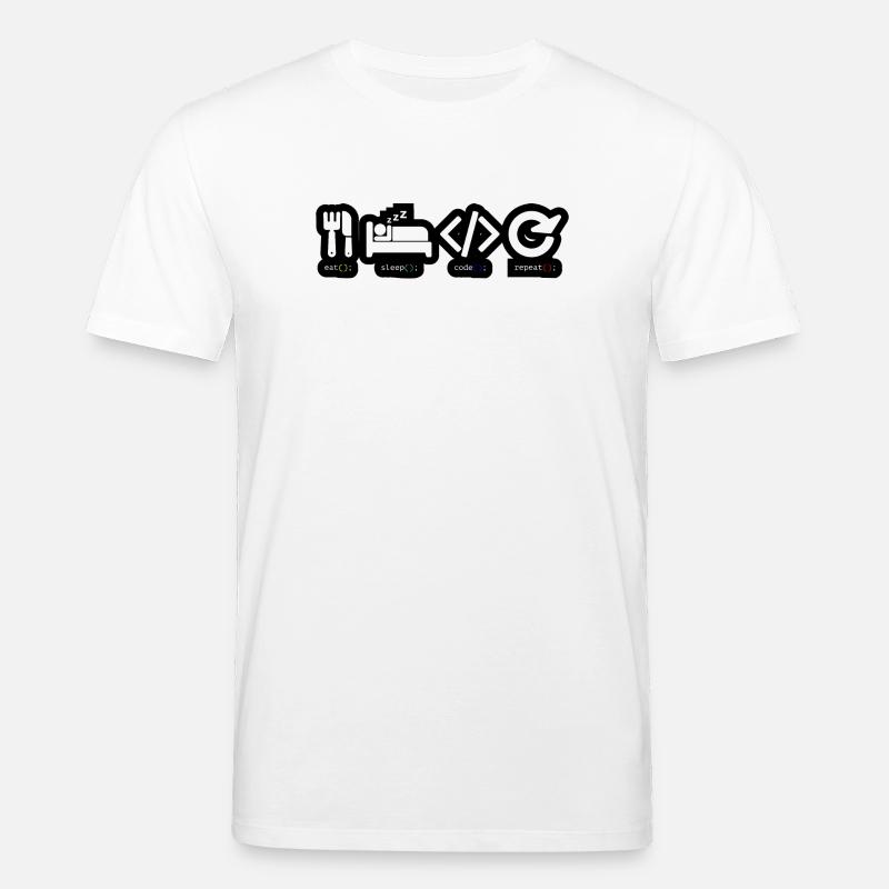 Code Sleep Wiederholung des Entwicklerlebens - Stanley/Stella Unisex Bio-T-Shirt CREATOR  - Weiß