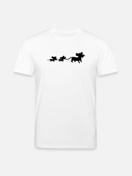 mus, familj, mamma, pappa, 2, barn, mamma, silhuett - Ekologisk T-shirt CREATOR unisex från Stanley/Stella - vit