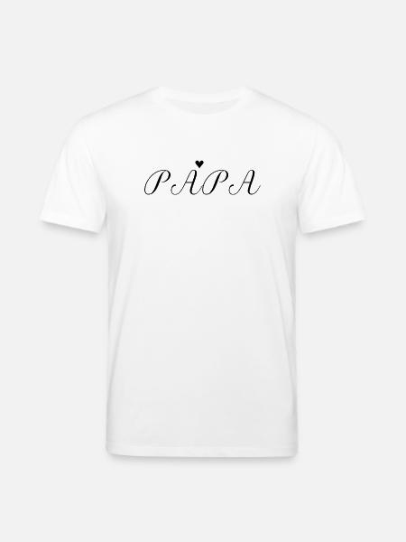 Papa Herz Elegante Typografie - Stanley/Stella Unisex Bio-T-Shirt CREATOR - Weiß