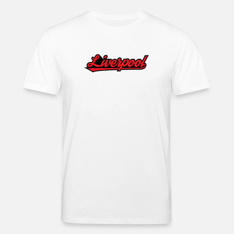 Liverpool Script on Black - T-shirt bio CREATOR Stanley/Stella Unisexe - blanc