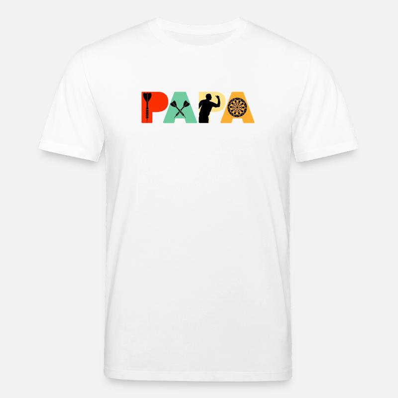 Typographie rétro vintage de coucher de soleil Papa Dart Master - T-shirt bio CREATOR Stanley/Stella Unisexe - blanc