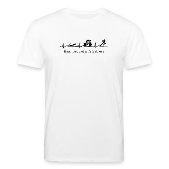 Heartbeat of a Triathlete  - Stanley/Stella Unisex Bio-T-Shirt CREATOR  - Weiß - Vorne - Alina (178cm) & Michal (187cm)
