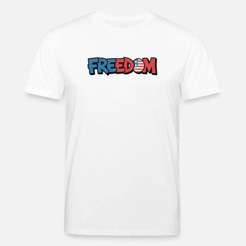 Freedom Typografie Statement Design - Stanley/Stella Unisex Bio-T-Shirt CREATOR - Weiß
