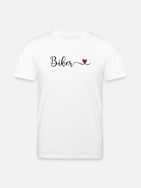 Biker mit Herz - Stanley/Stella Unisex Bio-T-Shirt CREATOR - Weiß