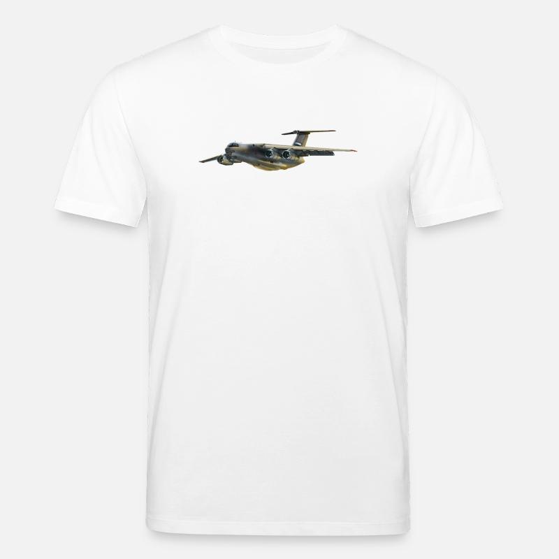 Frachtflugzeug Silhouette in Grau - Stanley/Stella Unisex Bio-T-Shirt CREATOR  - Weiß