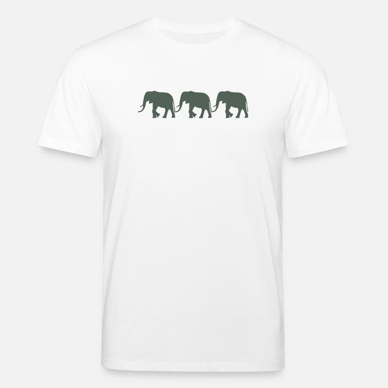 Éléphants - T-shirt bio CREATOR Stanley/Stella Unisexe - blanc