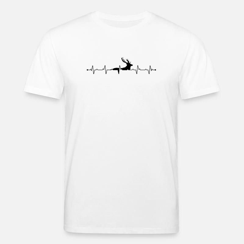Herzschlag-Hirsch - Stanley/Stella Unisex Bio-T-Shirt CREATOR  - Weiß