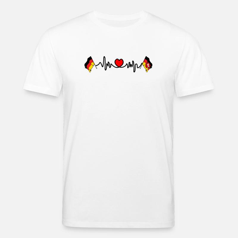 Cardio heart Drapeau Allemagne, drapeau Basse-Saxe - T-shirt bio CREATOR Stanley/Stella Unisexe - blanc