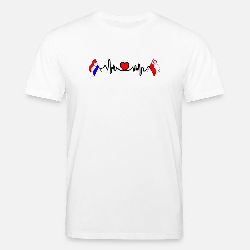 Coeur cardio avec drapeau Pays-Bas, Utrecht - T-shirt bio CREATOR Stanley/Stella Unisexe - blanc