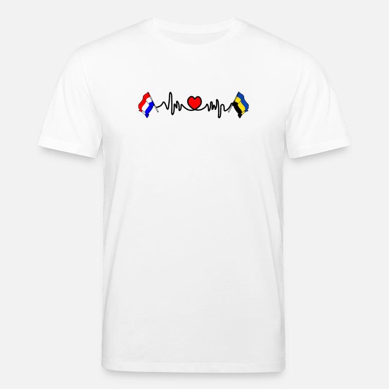 Cardio coeur Drapeau Pays-Bas, drapeau Gueldre - T-shirt bio CREATOR Stanley/Stella Unisexe - blanc