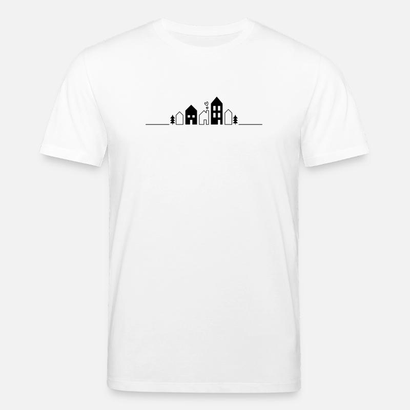 Moderne, niedliche Häuser einer Stadt - Stanley/Stella Unisex Bio-T-Shirt CREATOR  - Weiß