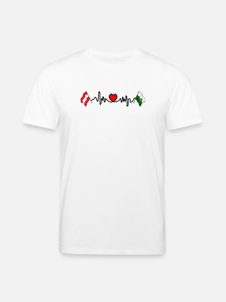 Steiermark-Flaggen mit Herzschlag - Stanley/Stella Unisex Bio-T-Shirt CREATOR - Weiß